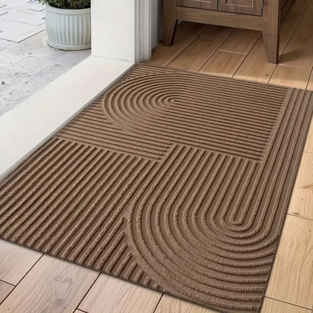 Absorbent Washable Microfiber Mat with Flowing Line Pattern