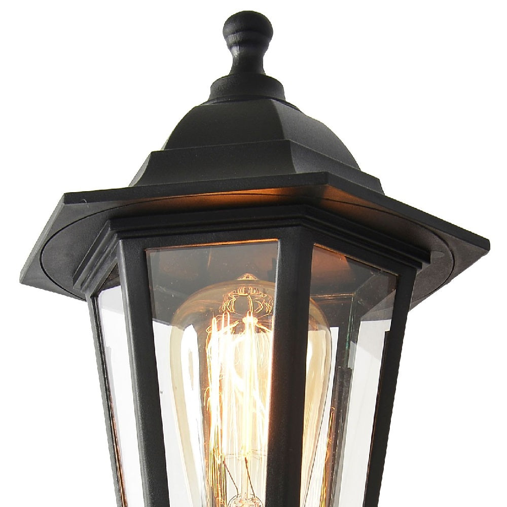 Black Vintage Outdoor Wall Light with PIR Motion Sensor
