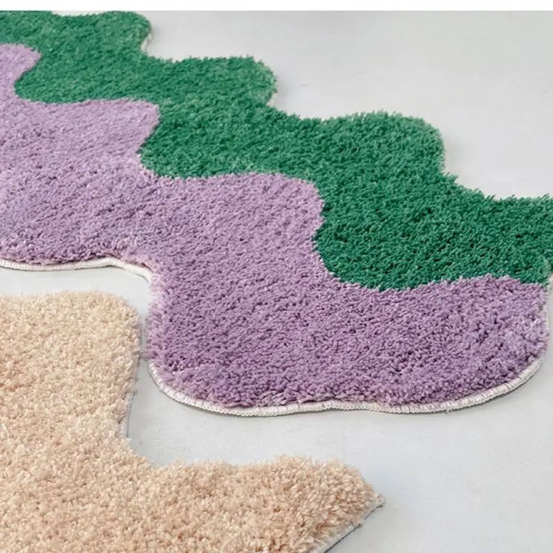 Tufted Wave Pattern Runner Rug 18x48 Inch