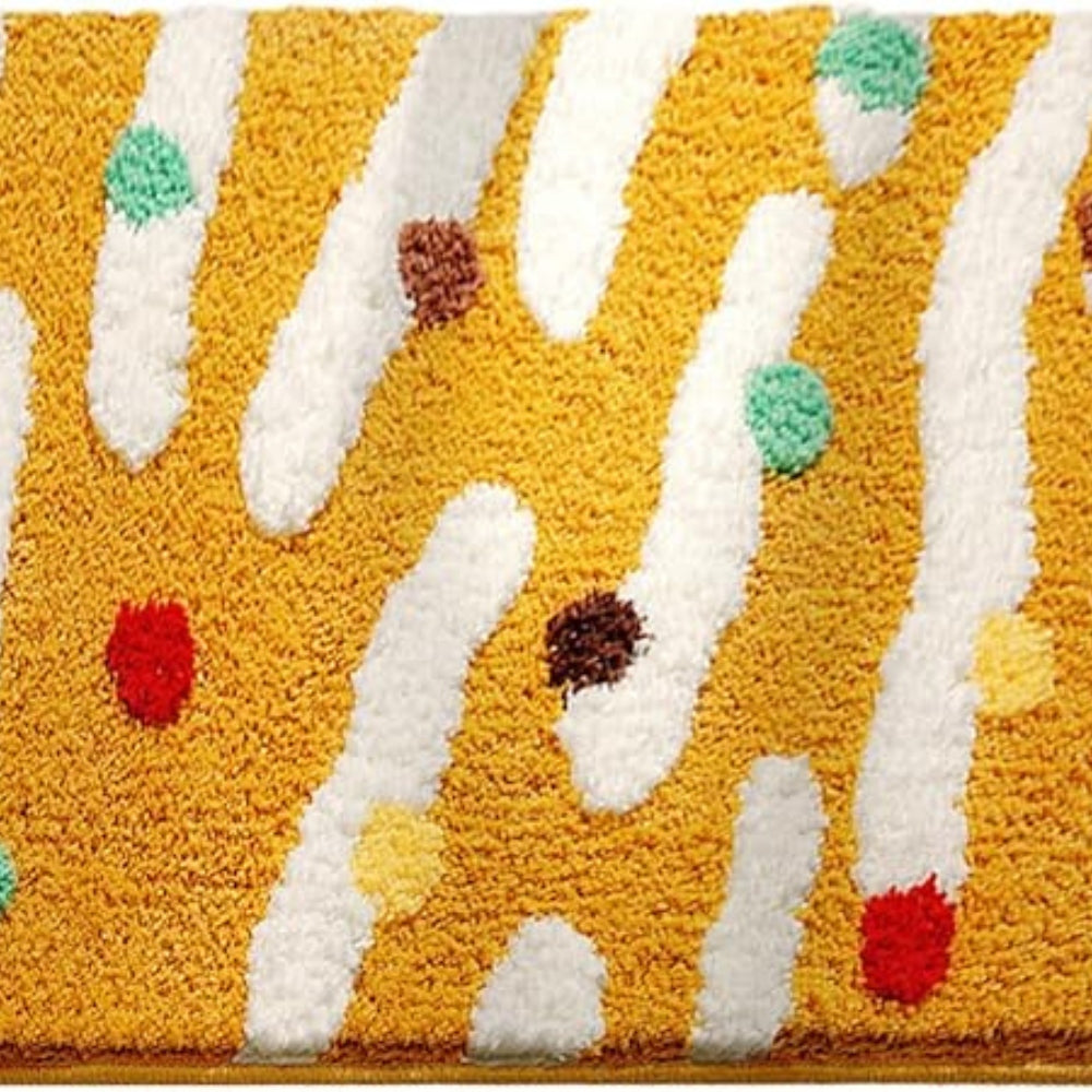 Colorful Silicone Non-Slip Bath Mat with Wave Dots