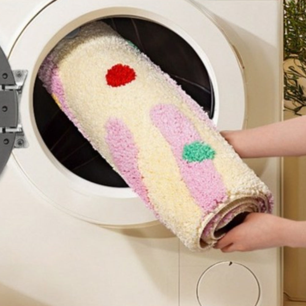 Colorful Silicone Non-Slip Bath Mat with Wave Dots