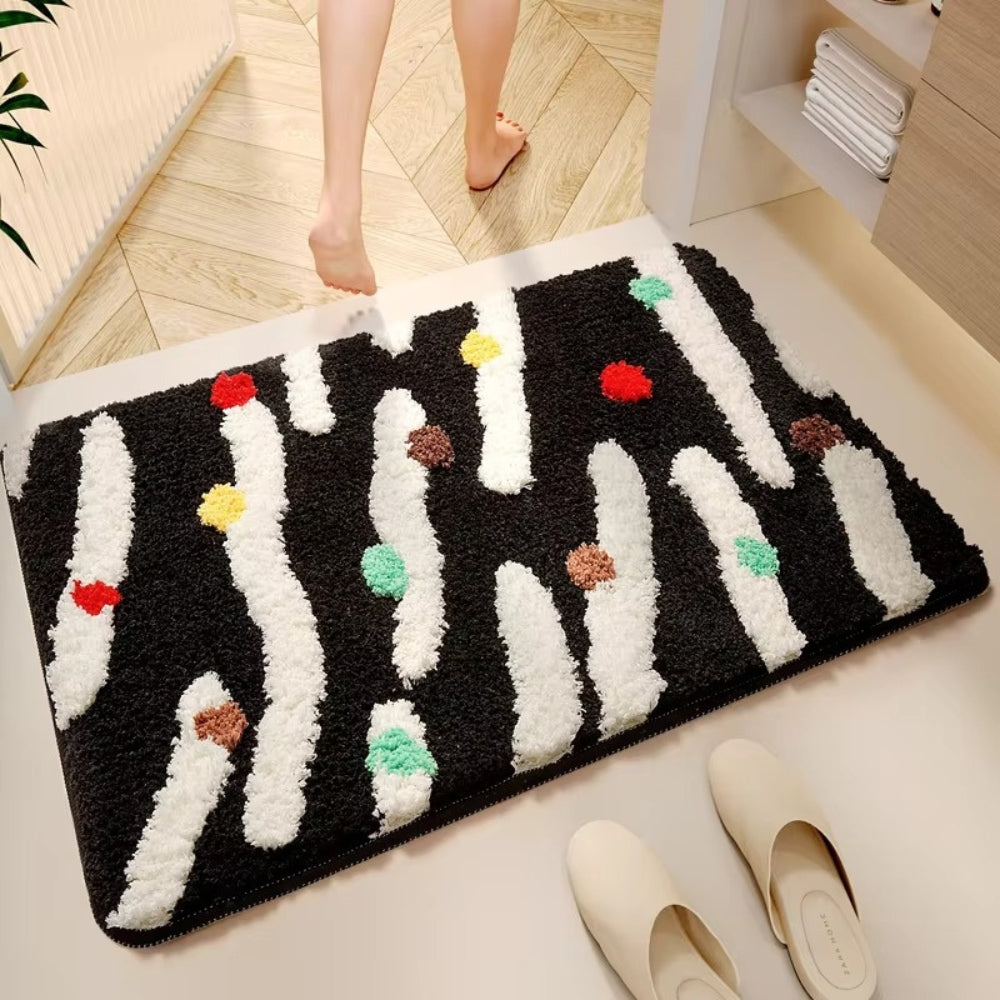 Colorful Silicone Non-Slip Bath Mat with Wave Dots