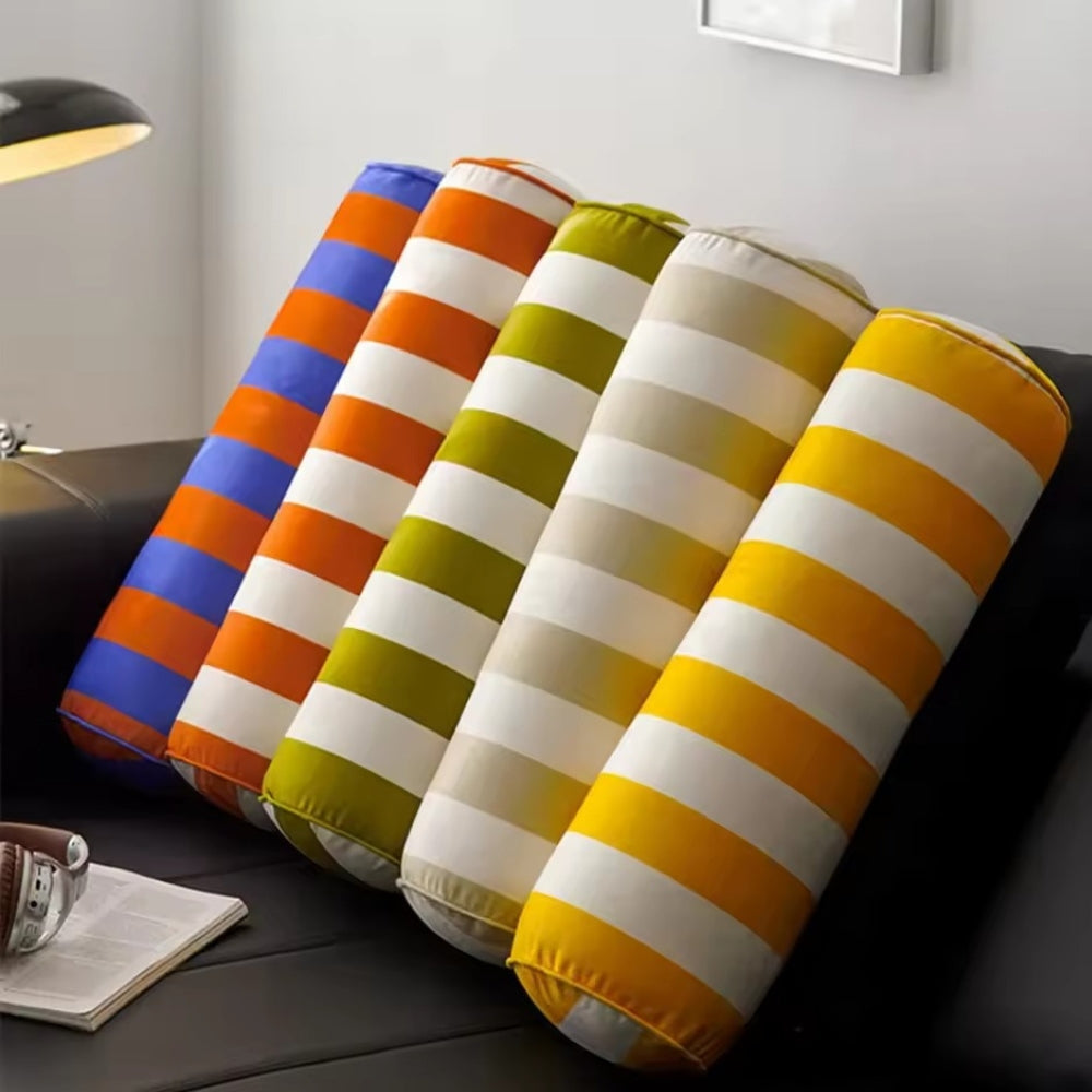 Candy Stripe Microfiber Cylindrical Cushion