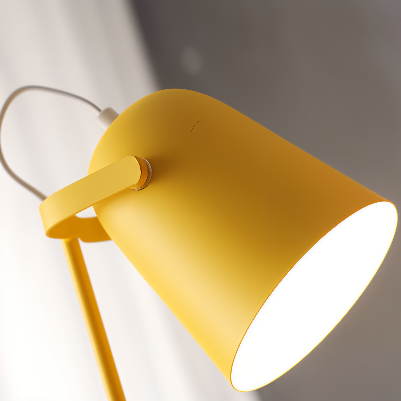Adjustable Nordic Yellow Macaron Desk Lamp for Reading and Study
