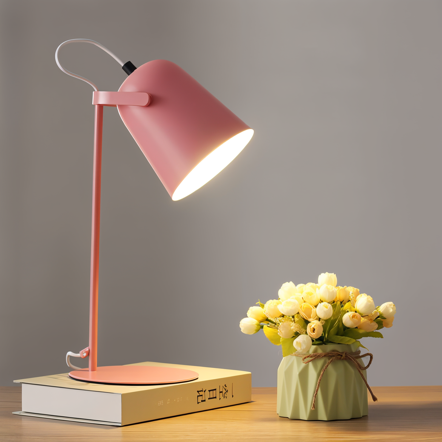 Adjustable Nordic Yellow Macaron Desk Lamp for Reading and Study