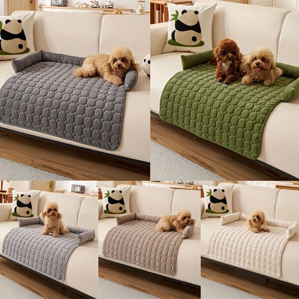 Quilted Non-Slip Bolster Pet Bed for Small to Medium Dogs