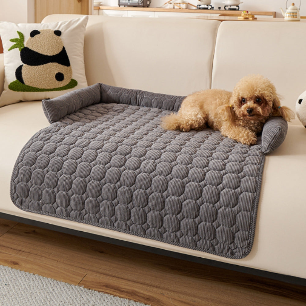 Quilted Non-Slip Bolster Pet Bed for Small to Medium Dogs