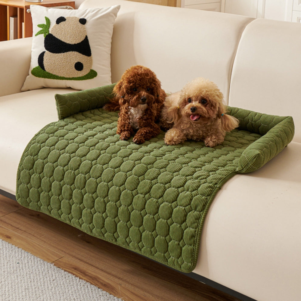 Quilted Non-Slip Bolster Pet Bed for Small to Medium Dogs