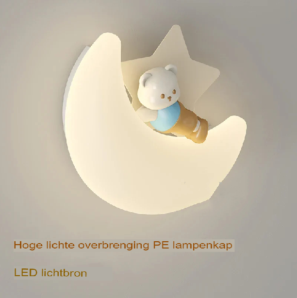 Moon Wall Lamp - Gentle Warm Light - Metal and PE Design