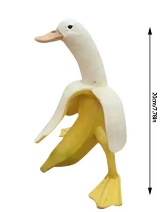 Banana Duck Garden Ornament in Resin