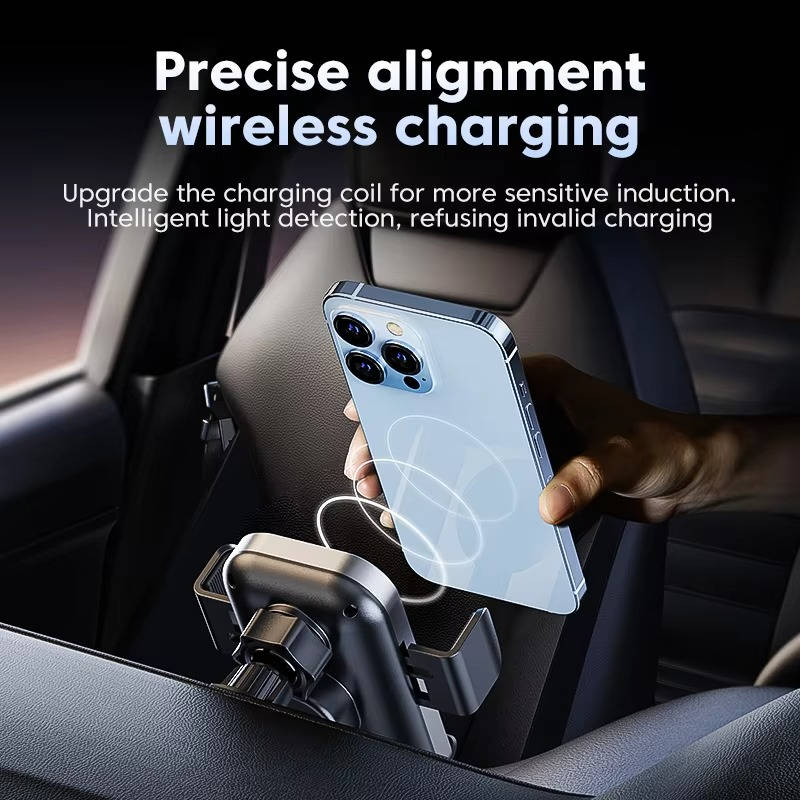 15W Fast Wireless Car Charger Phone Mount with Touch Sensing Auto Grip