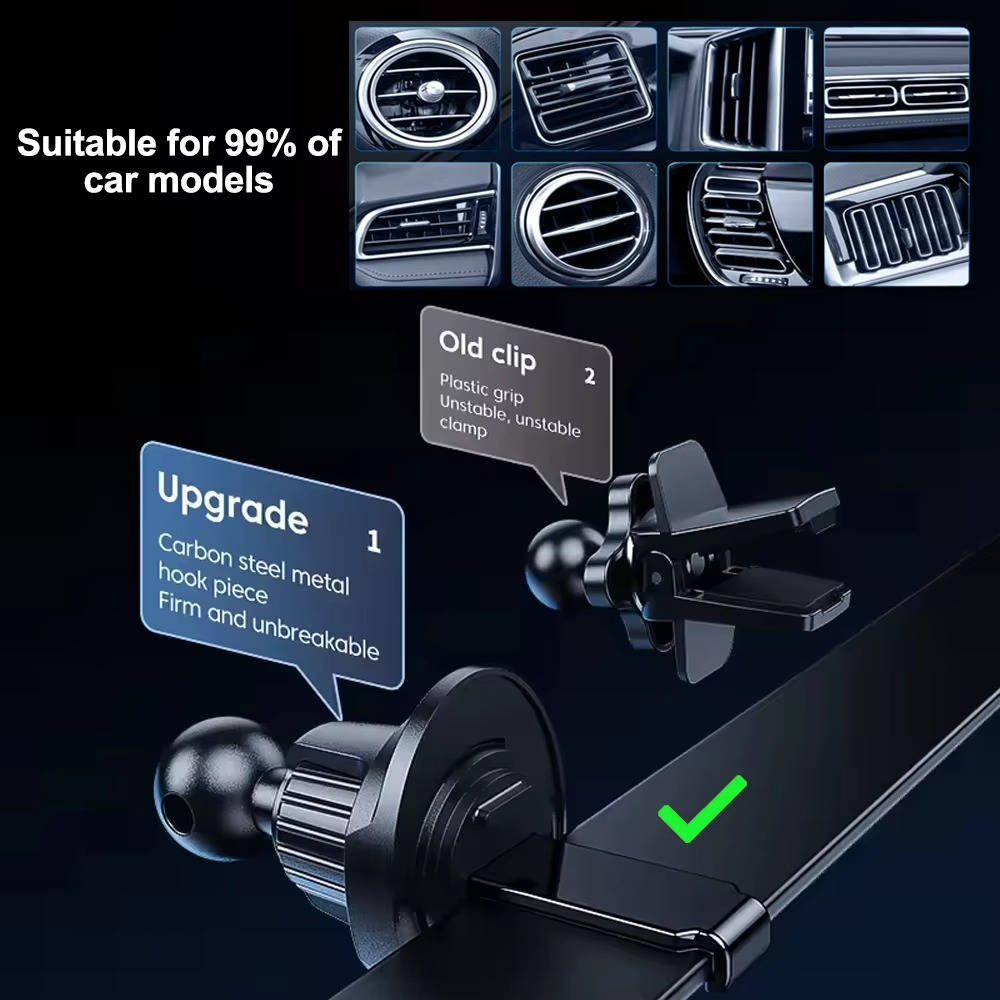 15W Fast Wireless Car Charger Phone Mount with Touch Sensing Auto Grip