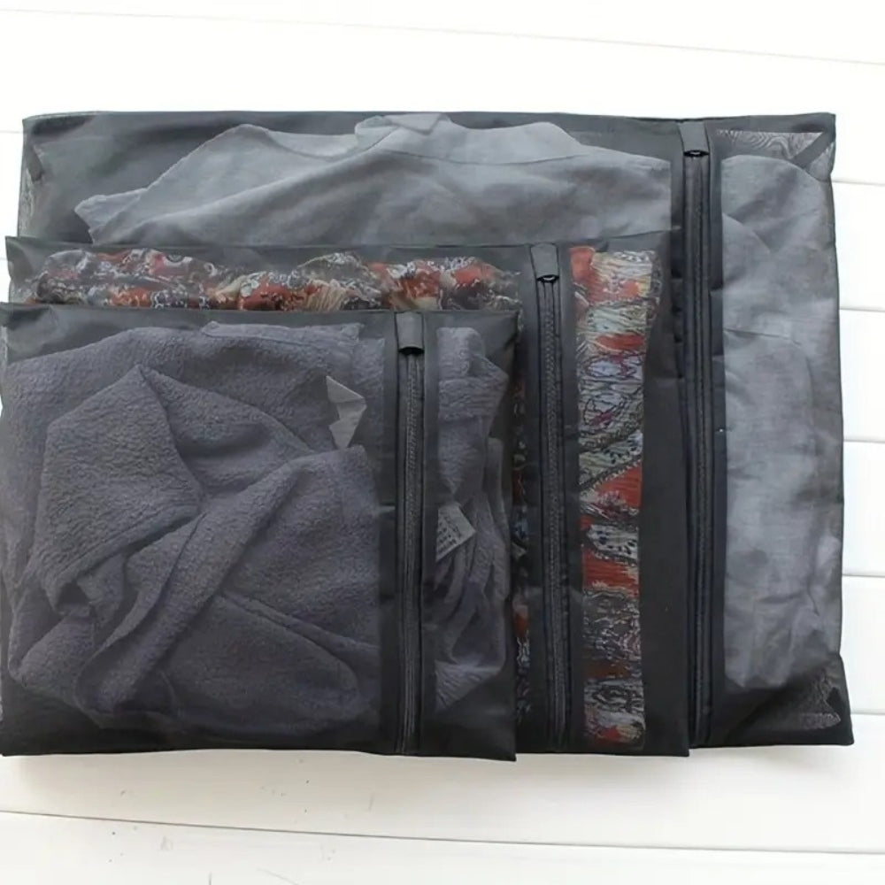 Durable Black Mesh Laundry Bag for Delicates and Bulky Items