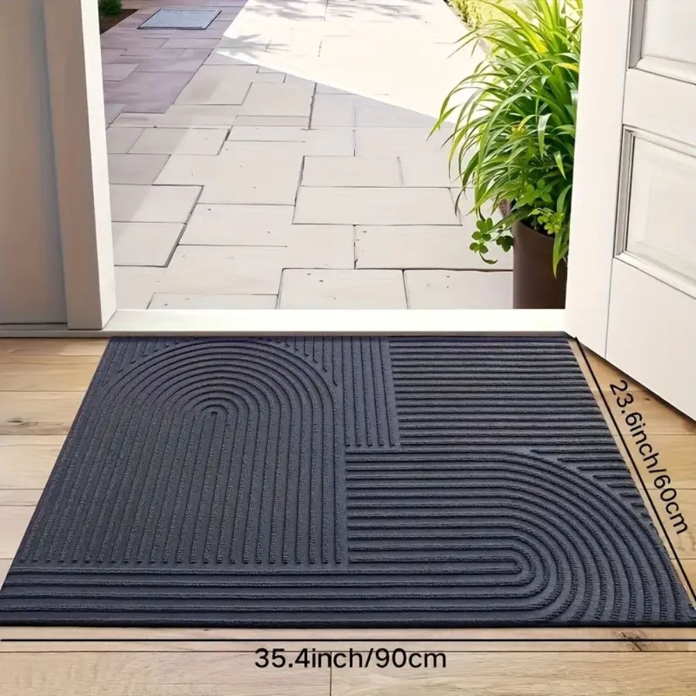 Microfiber Striped Curved Door Mat