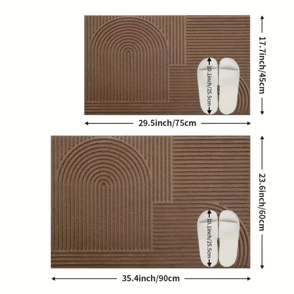Microfiber Striped Curved Door Mat