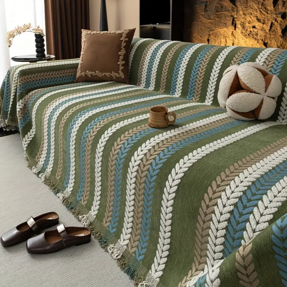 Cascade Stripe Chenille Sofa Cover
