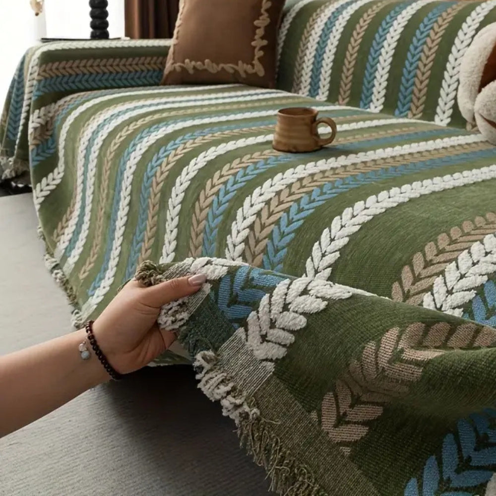 Cascade Stripe Chenille Sofa Cover