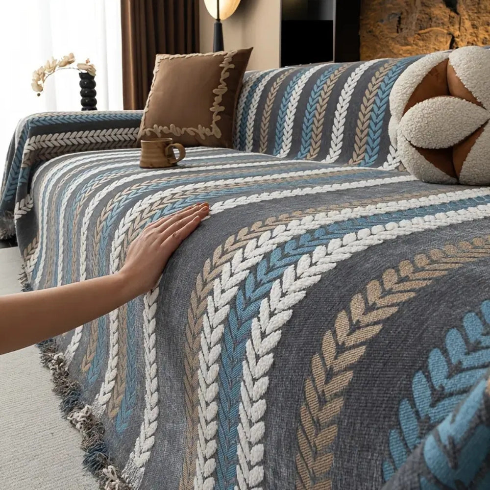 Cascade Stripe Chenille Sofa Cover