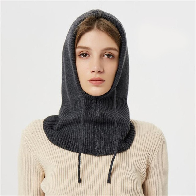 Adjustable Hooded Winter Knitted Hat