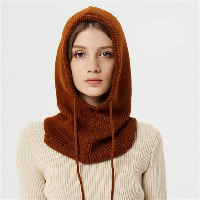 Adjustable Hooded Winter Knitted Hat
