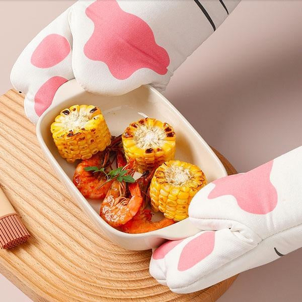 Cat Paws Cotton Oven Mitts with Thermal Insulation