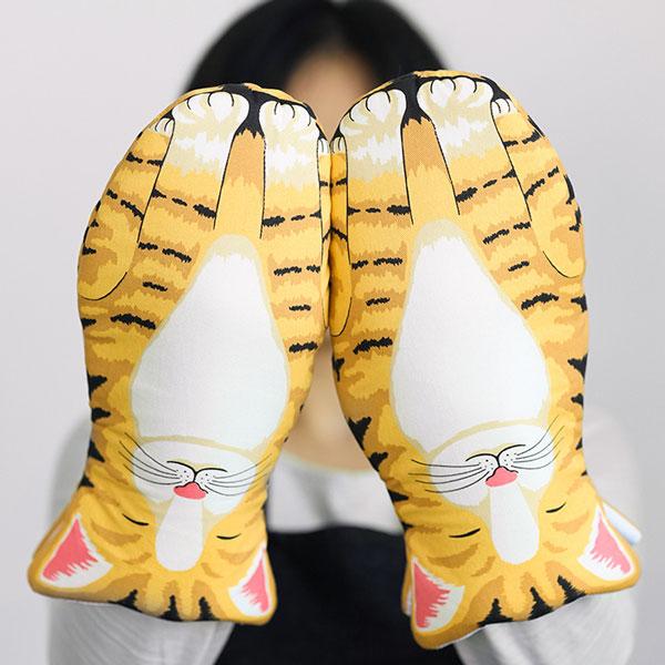 Cat Paws Cotton Oven Mitts with Thermal Insulation