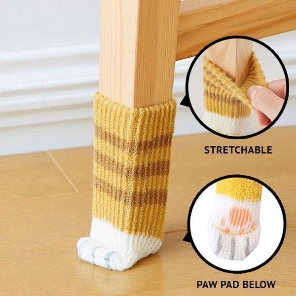 Cat Paw Chair Leg Covers - Noise Reducing Furniture Socks