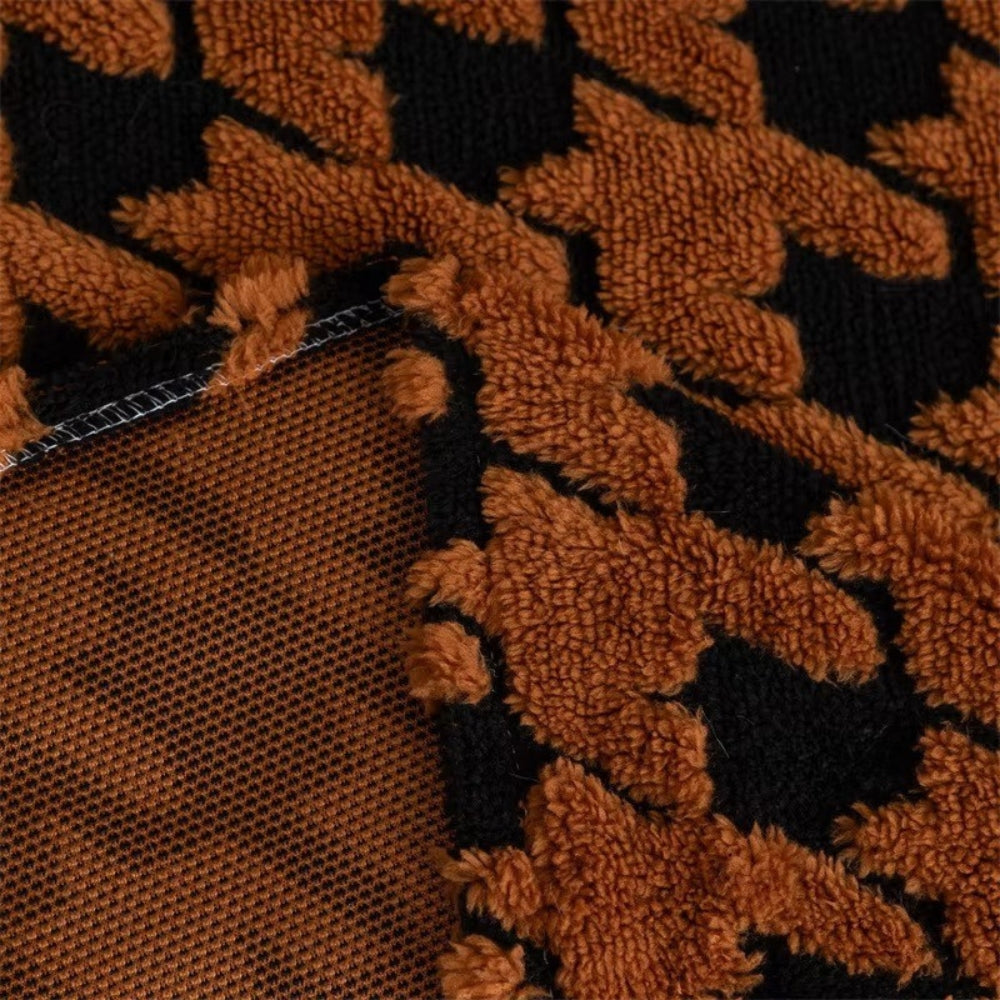 Houndstooth Plush Microfiber Sofa Cover