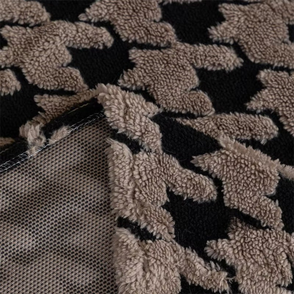Houndstooth Plush Microfiber Sofa Cover