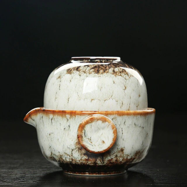 Ceramic Outdoor Kung Fu Tea Set with Teapot and Cup