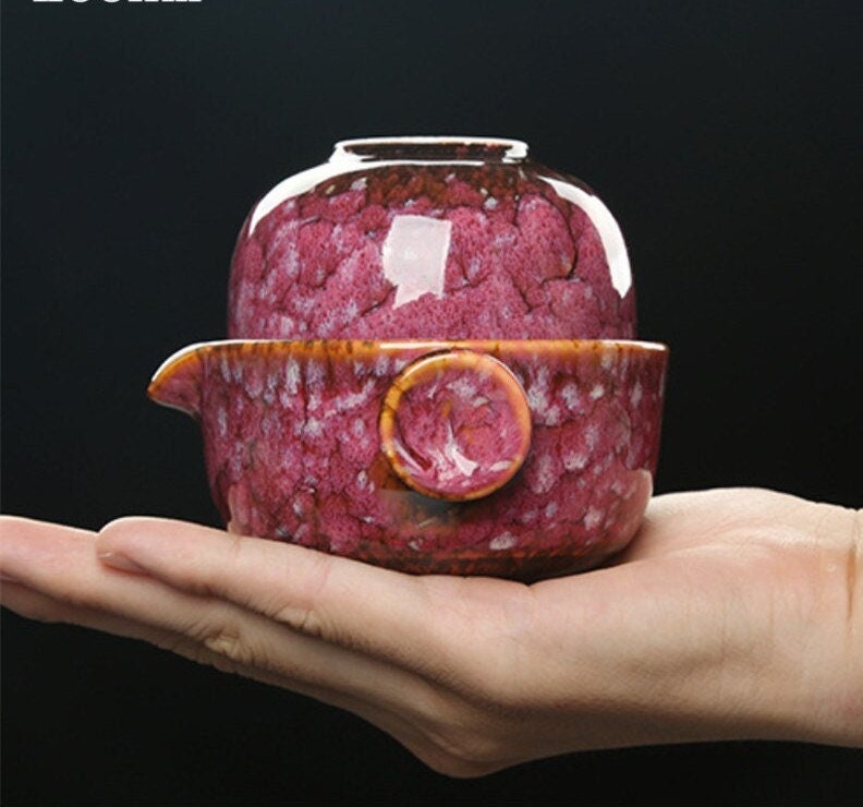 Ceramic Outdoor Kung Fu Tea Set with Teapot and Cup