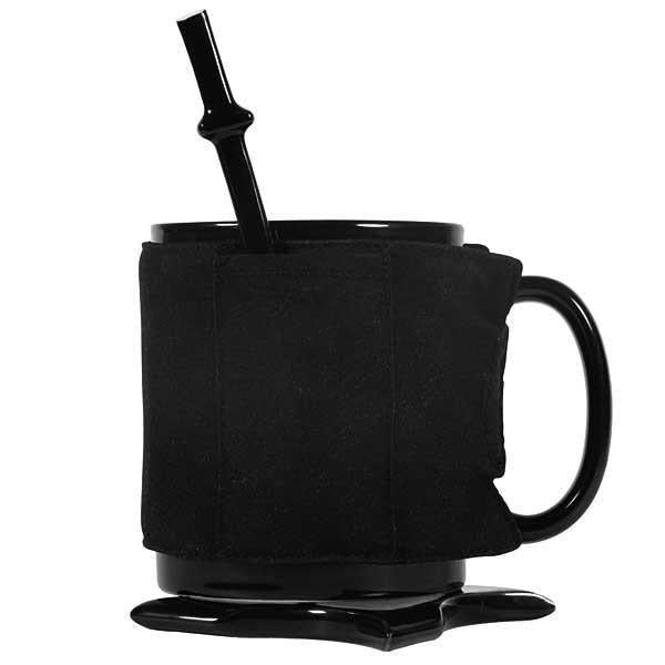 Ninja Ceramic Coffee Mug with Cloak and Sword Stirrer