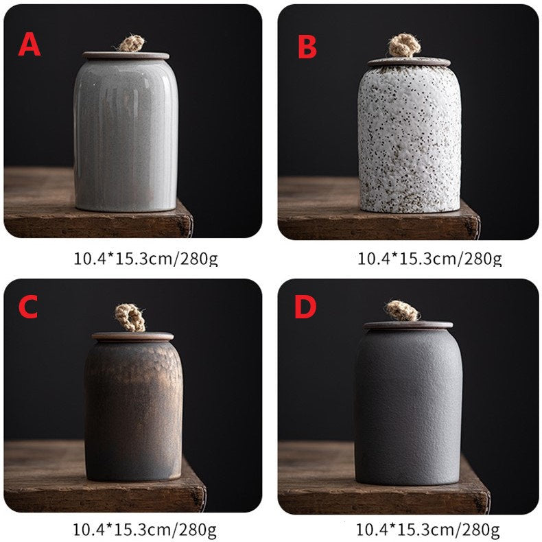 Japanese Ceramic Tea Canister for Travel and Home Decor