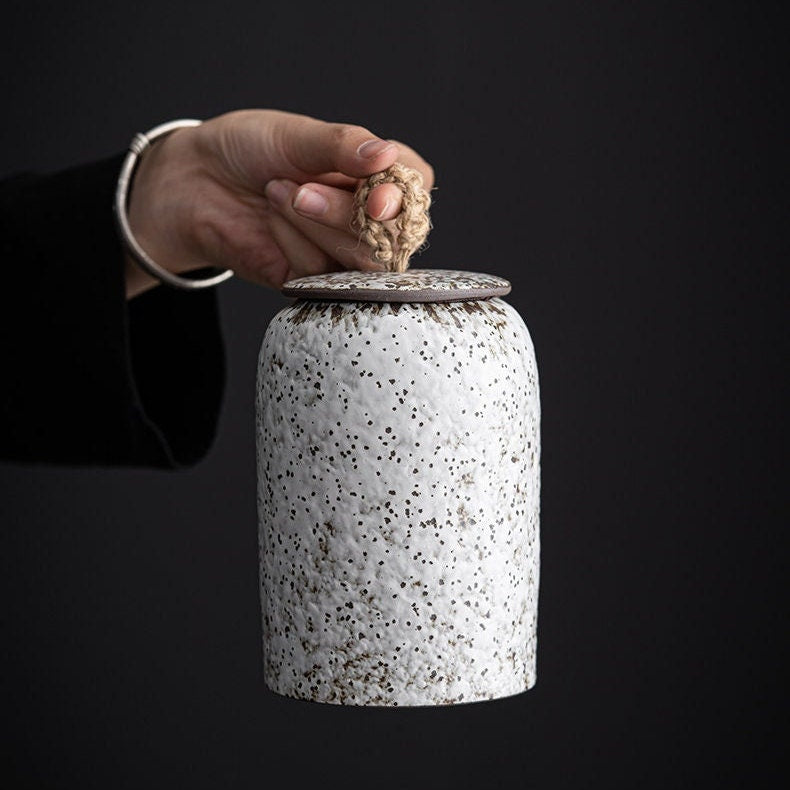 Japanese Ceramic Tea Canister for Travel and Home Decor