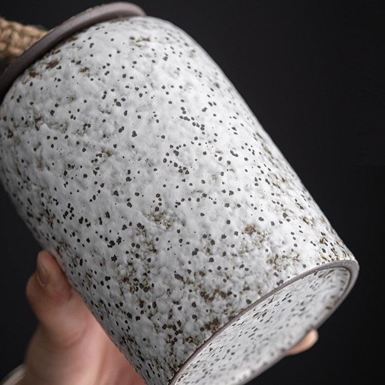 Japanese Ceramic Tea Canister for Travel and Home Decor