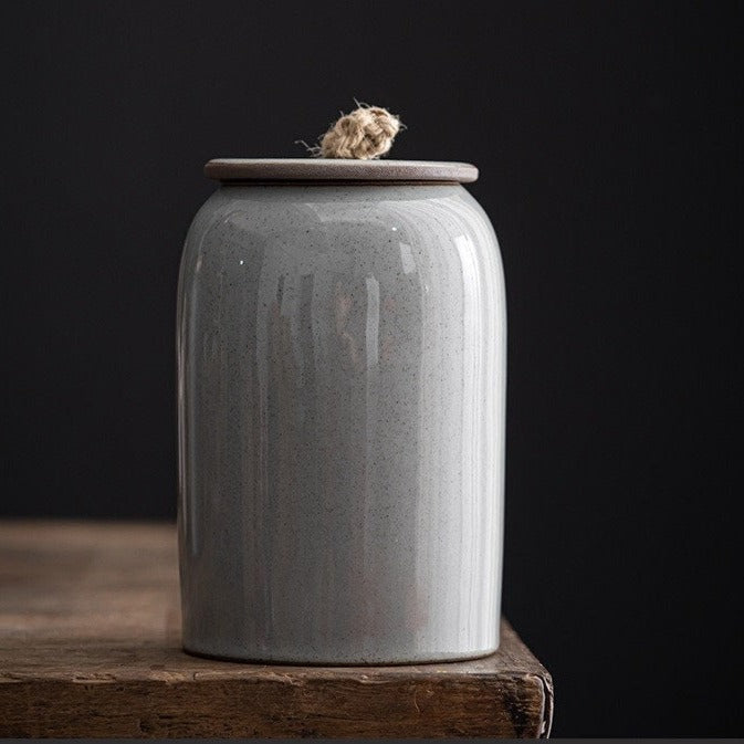 Japanese Ceramic Tea Canister for Travel and Home Decor