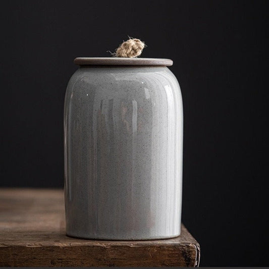 Japanese Ceramic Tea Canister for Travel and Home Decor