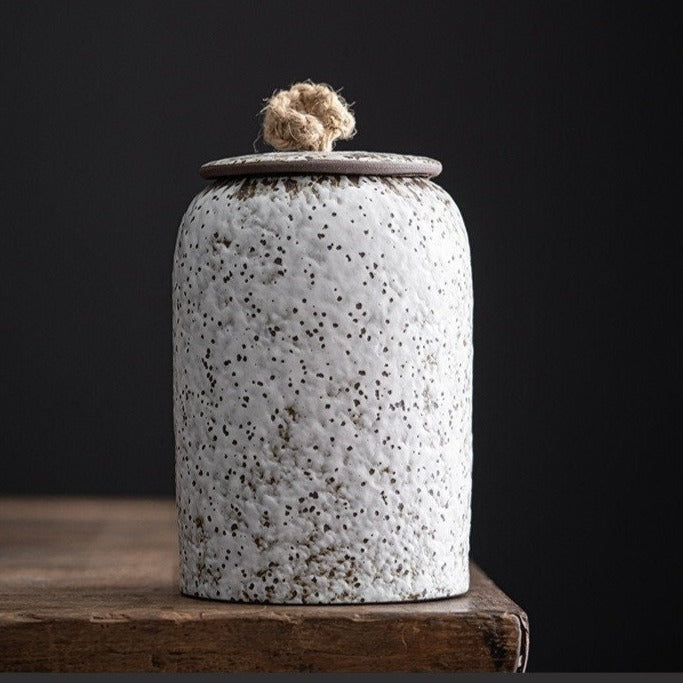 Japanese Ceramic Tea Canister for Travel and Home Decor