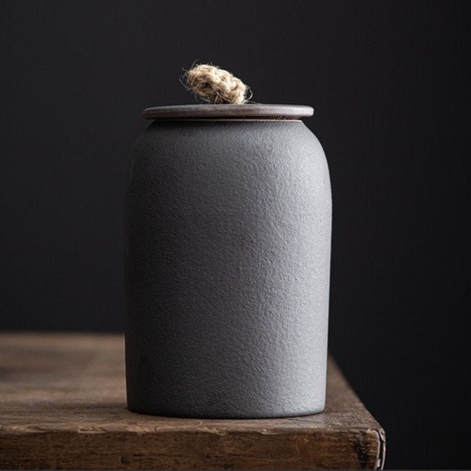 Japanese Ceramic Tea Canister for Travel and Home Decor
