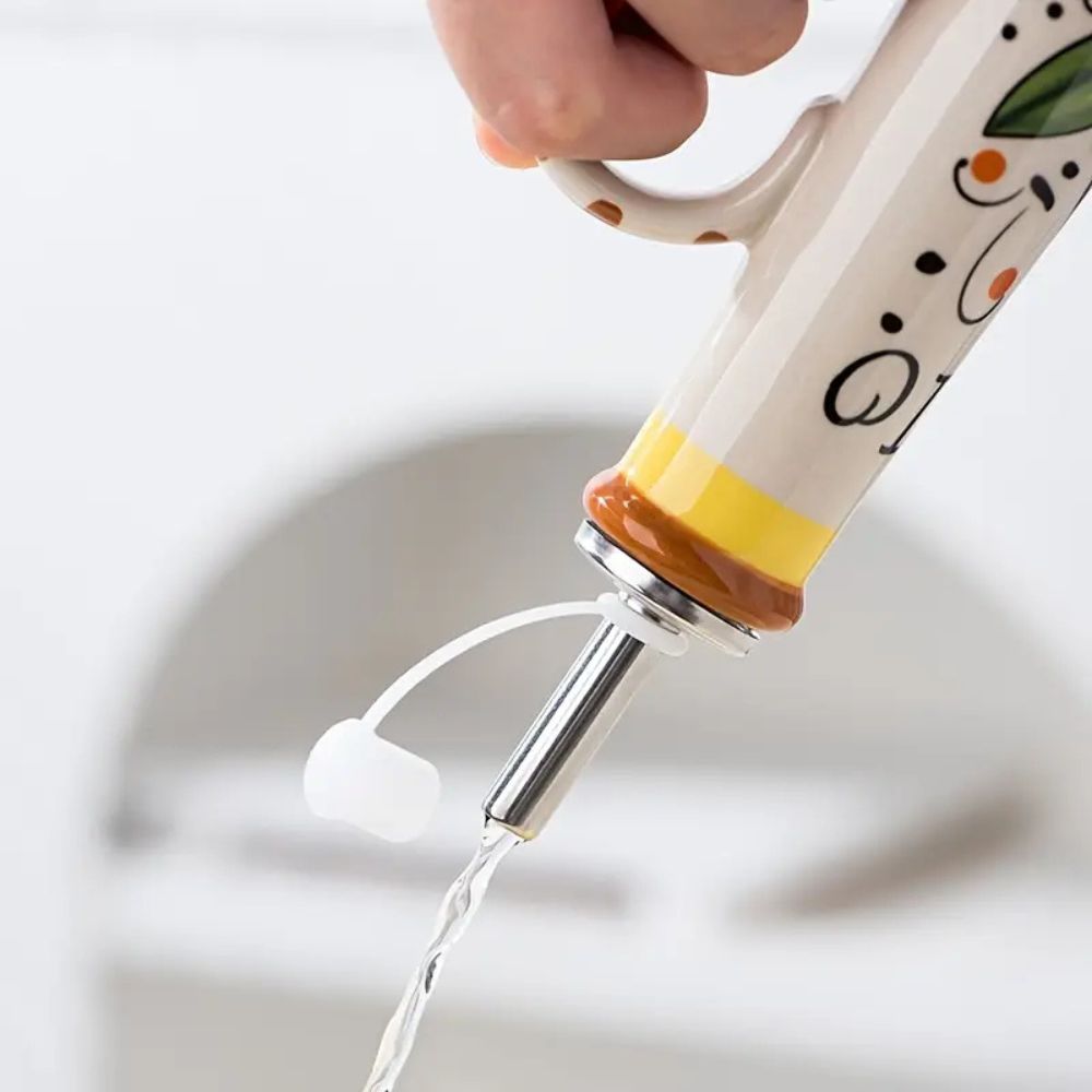 Hand-Painted Ceramic Oil Drizzle Dispenser