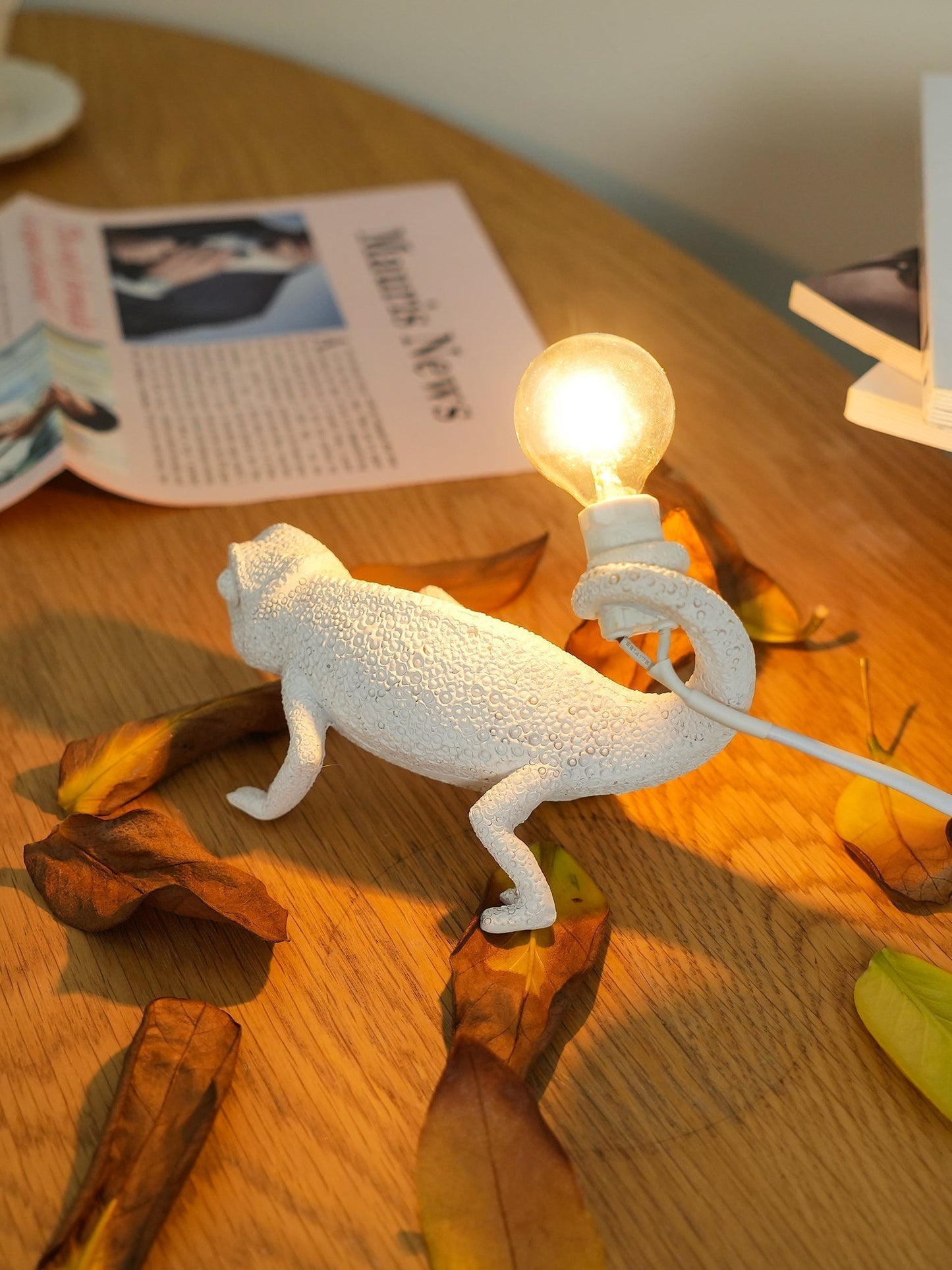 Chameleon Accent Resin Table Lamp with Soft Illumination