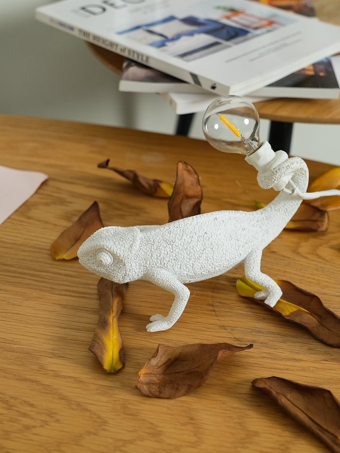 Chameleon Accent Resin Table Lamp with Soft Illumination
