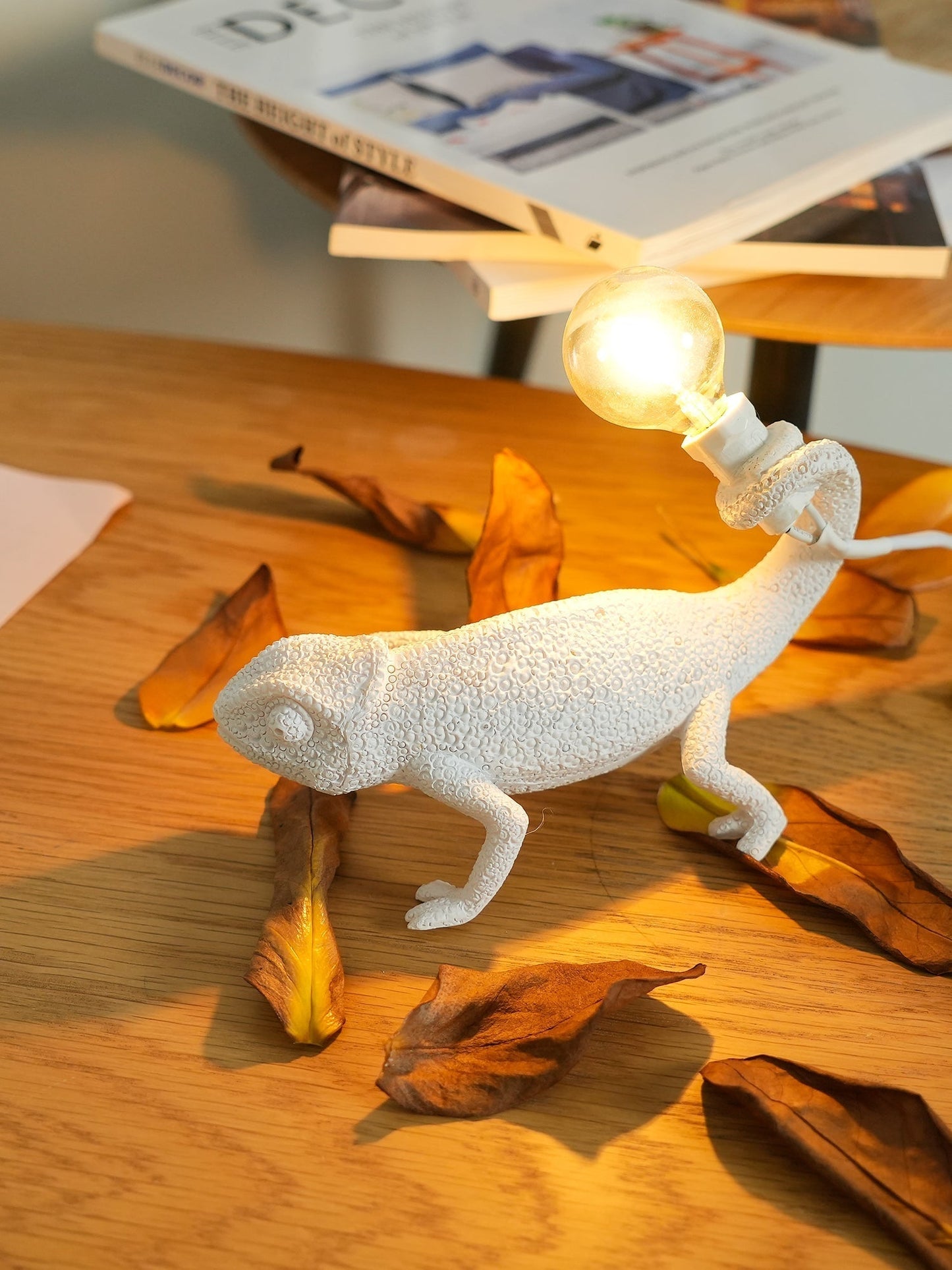 Chameleon Accent Resin Table Lamp with Soft Illumination