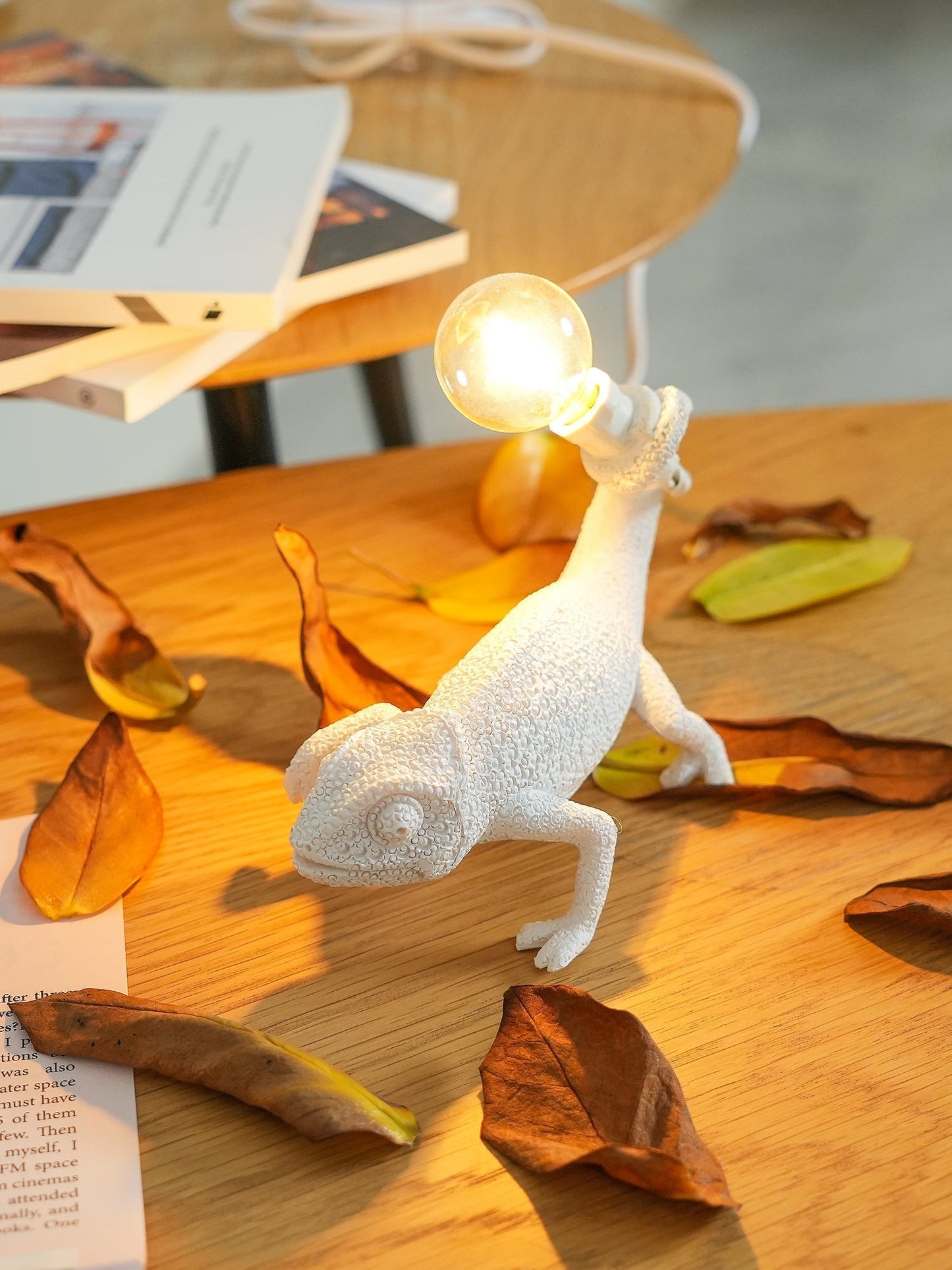 Chameleon Accent Resin Table Lamp with Soft Illumination