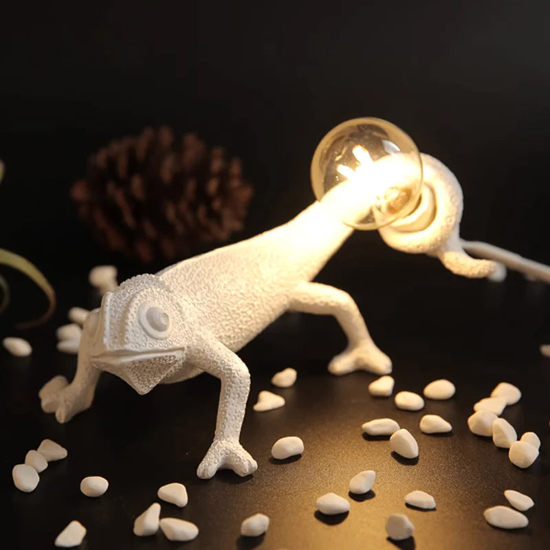 Chameleon Accent Resin Table Lamp with Soft Illumination