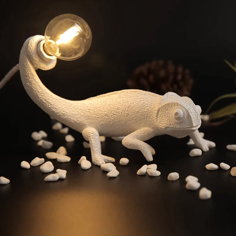 Chameleon Accent Resin Table Lamp with Soft Illumination