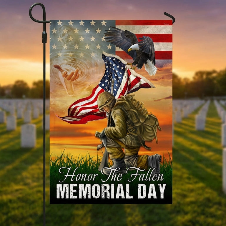Double-Sided Memorial Day Veteran Flag