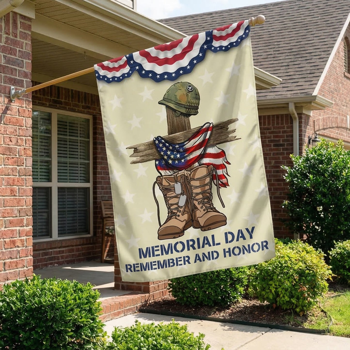 Double-Sided Memorial Day Flag - Remember and Honor Design