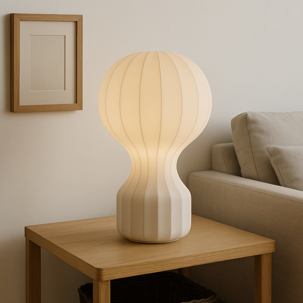 Wabi Sabi Silk Table Lamp with Warm LED Light