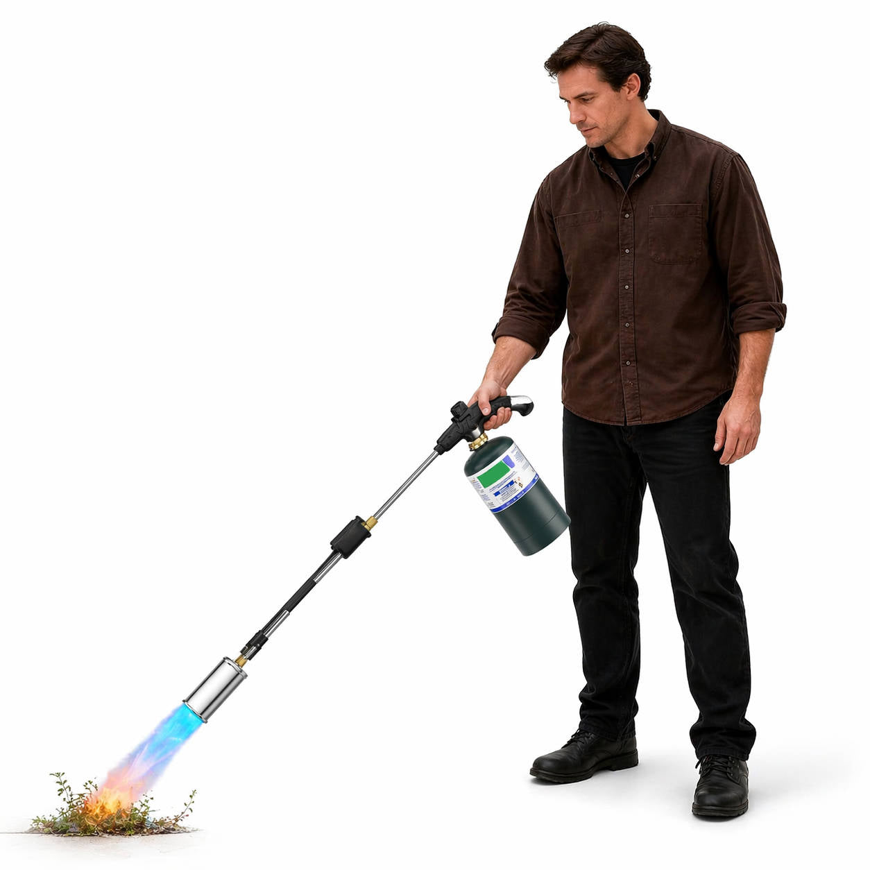 30 Inch Heavy Duty Weed Torch Burner with Detachable Arm and Adjustable Flame